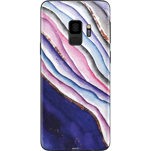 Violet Watercolor Geode Galaxy S9 Skin